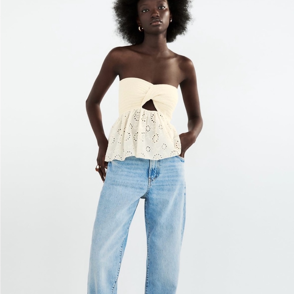 Zara combination knit top